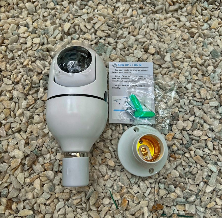 CAMARA-BOMBILLO DE SEGURIDAD GIRATORIA 360°
